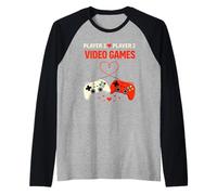 Video Games Over Valentine Player One Player Two Camiseta Manga Raglan