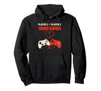 Video Games Over Valentine Player One Player Two Sudadera con Capucha