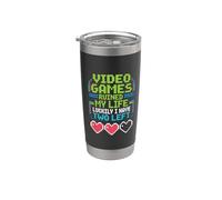 Video Games Ruined My Life Luckily I Have Two Left Vaso térmico de acero inoxidable de doble pared