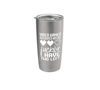 Video Games Ruined My Life Luckily I Have Two Left |- Vaso térmico de acero inoxidable de doble pared