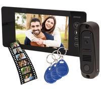 Video Portero 7 Táctil con Sistema de Entrada por Etiquetas RFID y Tarjeta de Proximidad (Negro) - ORNO