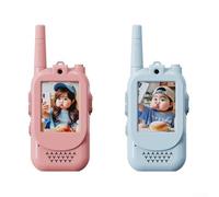 Video Talkies recargables con pantalla de 2.0 pulgadas para niños, comunicación bidireccional de largo alcance de 150 a 500 m, diseño resistente a caídas (azul rosa)