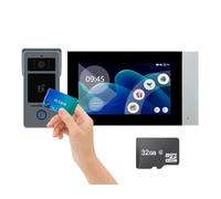 Video Timbre, Kit de videoportero inteligente Tuya Wifi 1080P de 2 cables for casa, videoportero, pantalla táctil IPS LCD de 7 pulgadas, cámara, timbre de seguridad for puerta D41(1to1 7inch TF 32GB)