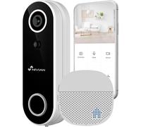 Nivian - Video Timbre Inteligente WiFi con Cámara Full HD, Audio Bidireccional, Detección de Movimiento, Visión Nocturna, Batería Recargable, Compatible con App Tuya, Alexa y Google