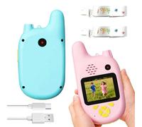 Video Walkie Talkies: Juguete de con cámara, Juego de Radio de Largo Alcance para Captura de fotografías, Equipo de comunicación Recargable para Exteriores, Viajes, campamentos, escuelas