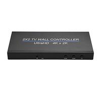 Video Wall Controller 2X2, 4K 60Hz 2x2 TV Video Wall Controller Screen Stitching Processor Splicer 2x1 3x1 1x3 1x2 4x1 1x4 HD Video Splicer para PS4 HDTV (4K 60HZ)