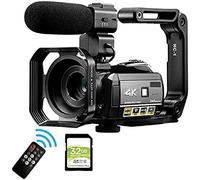 Videocámara 4K, visión nocturna, WiFi, zoom digital, grabación profesional de vlog con funciones HD