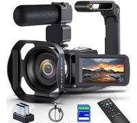 Videocámara de video 8K de 64 MP, YouTube, videocámaras de vlogging, visión nocturna por infrarrojos, WiFi, videocámaras web con zoom digital de 18X, estabilizador de pantalla táctil de 3.0 pulgadas