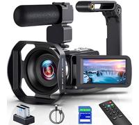 Videocámara de video 8K de 64 MP, YouTube, videocámaras de vlogging, visión nocturna por infrarrojos, WiFi, videocámaras web con zoom digital de 18X, estabilizador de pantalla táctil de 3.0 pulgadas