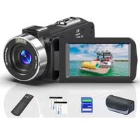 Videocámara digital 8K 64MP 18X para YouTube con pantalla de 3 pulgadas Flip Screen, Vlogging con tarjeta SD de 32 GB, mando a distancia 2.4G, dos baterías