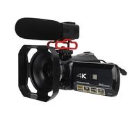 Videocámara DV, 4K 30MP 3.0IPS Pantalla Táctil Giratoria IR Visión Nocturna Cámara de Video Impermeable con Soporte Portátil para Grabación de por Vida