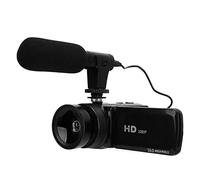 Videocámara HD 1080P, Cámara de Video de 16MP, Cámara Vlogging con Pantalla TFT de Rotación de 180 Grados de 2.4in, Lente Gran Angular de 0.45X, con Micrófono de Reducción de Ruido (Enchufe de la UE)