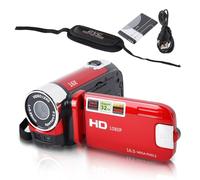 Videocámara VHS, videocámara Mini DV 4K 48MP cámara DV Pantalla giratoria TFT de 2,7 Pulgadas cámara de vídeo con Zoom Digital 16x con Cable USB videocámara compacta de Mano para (Rojo)