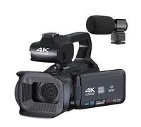 Videocámara Vlog Con Pantalla Táctil Giratoria De 4 ", Cámara De Vídeo 4K UHD For Transmisión En Vivo, Cámara Web WIFI, Cámaras Digitales De Enfoque Automático De 64MP(32G SD Card,With Microphone)