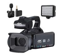 Videocámara Vlog con Pantalla Táctil Giratoria De 4 ", Cámara De Vídeo 4K UHD For Transmisión En Vivo, Cámara Web WiFi, Cámaras Digitales De Enfoque Automático De 64MP cámara de Alta definición (Colo