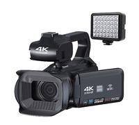 Videocámara Vlog Con Pantalla Táctil Giratoria De 4 ", Cámara De Vídeo 4K UHD For Transmisión En Vivo, Cámara Web WIFI, Cámaras Digitales De Enfoque Automático De 64MP(32G SD Card,With Fill Light)