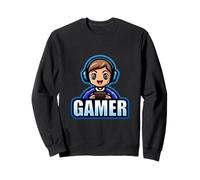 Videojuego Life Cute Kawaii Player de Gamer Man Blue Sudadera