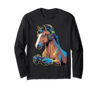 Videojuego Wild Horses para Mujer, Divertido Caballo Montando a Caballo Manga Larga