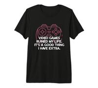 Videojuegos Arruinaron Mi Vida Divertido Jugador Humor Juegos Camiseta Premium