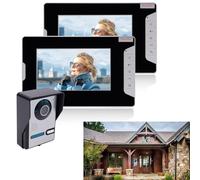 Videoportero de puerta de 1200 mA, 420 líneas, timbre con cámara, objetivo de 3,6 mm, longitud focal de vídeo de 7 pulgadas, tamaño de pantalla, intercomunicador con cámara, ángulo de visión de 92°,