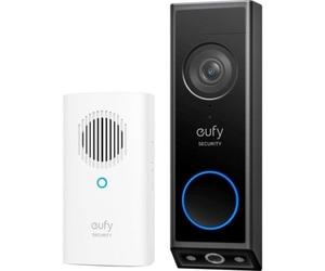 Videoportero Eufy Security E340 doble cámara 2K Full HD visión nocturna a color batería/AC FOV 160º negro almacenamiento local 128GB