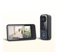 Videoportero inalámbrico 2,4 GHz, IPS 4,5 pulgadas, HD 720P, audio/vídeo bidireccional, noche visual IR 10 m, 120 ° gran angular, almacenamiento local 128 GB, batería 1000 mAh recargable, instalación