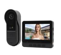 Videoportero Inalámbrico con Monitor, Cámara HD de 8MP 1080P con Pantalla a Color de 4,3 Pulgadas, Conversación Bidireccional, Visión Nocturna, para Apartamento de Villa