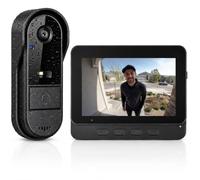 Videoportero Inalámbrico con Pantalla 4,3" Sin WiFi ni App, Timbre con Cámara Exterior IP65 Impermeable para Exterior, Monitor Interior, 135° Gran Angular, Audio Bidireccional y Visión Nocturna
