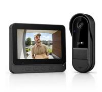 Videoportero Inalámbrico con Pantalla 4,3" Sin WiFi ni App, Timbre con Cámara Exterior IP65 Impermeable para Exterior, Monitor Interior, 135° Gran Angular, Audio Bidireccional y Visión Nocturna