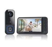 Videoportero Inalámbrico Timbre con Cámara Exterior 720P - Sin WiFi Portero Automático Inalámbrico Comunicación Bidireccional Visión Nocturna Almacenamiento Local Alcance 120m Pantalla IPS 4.5 Pulgada