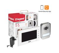 Legrand, Easykit WiFi, Kit de Videoportero Conectado, 2 hilos, Monitor a color de 7" y Placa de Calle Cámara Gran Angular, Control Mediante App, 1 o 2 Unidades Familiares, Blanco, 360910