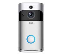 KEDUODUO Timbre de vídeo, Timbre de vídeo inteligente WiFi, Timbre de puerta de visión gran angular de 166° con audio de 2 vías, detección de movimiento PIR