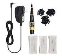 VideoPUP Kit de maquillaje de bolígrafo de tatuaje, bolígrafo de maquillaje, kit de maquillaje para cejas, máquina de cosméticos con 50 agujas y 50 puntas K04