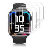 VideoSecu Paquete de 4 protectores de pantalla de hidrogel de TPU para Apple Watch 11 de 46 mm, vidrio templado suave antiarañazos, transparente HD, sin burbujas, antihuellas, sensible al tacto