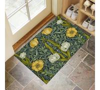 Vides Flores Felpudo De Entrada, Verde Salvia 60 X 90 Cmalfombra para Puerta, Felpudo Absorbente, Exquisito Retro Alfombrilla Antideslizante para Recibidor, Pasillo, Cocina, Dormitorio