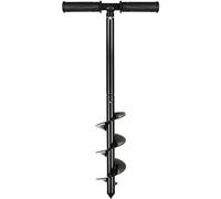 VIDETOL Barrena para postes de valla, 10 x 60 cm, excavadora manual con mango antideslizante, taladro ajustable para jardinería plantación, plantación de bulbos, agujero de paraguas, agujero de poste