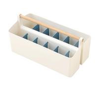 Vidifor Organizador de suministros de arte con asa, escritorio, hogar, oficina, cesta de limpieza, organizador de maquillaje y bolsa (blanco + azul, grande)