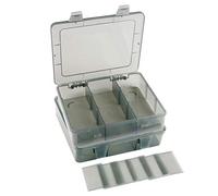Vidifor Paquete de 2 cajas organizadoras de almacenamiento de plástico, contenedor de almacenamiento, organizador de joyas, caja de almacenamiento de piezas con separadores para manualidades, cuentas