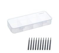 Vidifor Paquete de 5 cajas organizadoras de cables transparentes con 40 bridas para cables, almacenamiento portátil para cable y cargador para cajón, escritorio, oficina y hogar (5, pequeño)