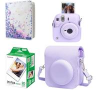 VIDIFY Kit de iniciación para Fuji InstaxMini Incluye película instantánea 12 fotos, funda protectora de piel sintética y 64 bolsillos