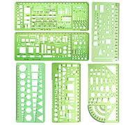 Vidillo 6 Piezas Plantillas de Dibujo Geométrico Círculos Regla Formas Geometricas plantillas de medición de encofrado de construcción Plantilla de Circulo de Dibujo Regla Plantilla Circulos
