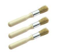 Vidillo Cepillo de cera de pegamento redondo de madera natural profesional para pintura, encuadernación, muebles, pintura de tiza de cepillo de súper cera para proyectos pequeños [3 paquetes ]