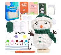 Vidillo Kit de Ganchillo para Principiantes de Navidad Muñeco de Nieve DIY kit de ganchillo para adultos principiantes Kit de Ganchos con aguja de ganchillo, hilo,instrucciones,video tutorial (Verde)