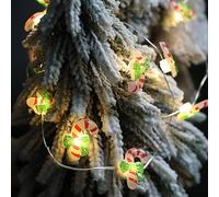 Vidillo Luces de Navidad,luces de árbol de Navidad,20 luces LED de bastón de caramelo de Navidad,Campane di Natale stringa di luci,para festivales,vacaciones de invierno (Bastón de caramelo-2.0M)