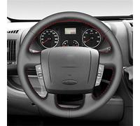 VIdisp Cubierta de Volante de Cuero PU Negro, Apto para Fiat Ducato 2006 2007 2008 2009 2010 2011 2012 2013 2014 2015 2016 2017 2018 2019