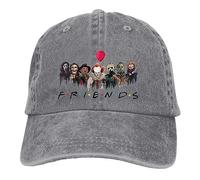 VIDOJI Gorra béisbol Horror Friends Halloween Gorra béisbol Sombreros Hombre Mujeres Visor Protección Snapback Saw Gorras película Terror Regalo cumpleaños