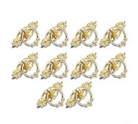 Vidonergy 10 tiradores colgantes de aleación de zinc antiguo para armarios, aparadores, cajones y puertas, tiradores colgantes de estilo retro vintage con tornillos, bronce verde (dorado)