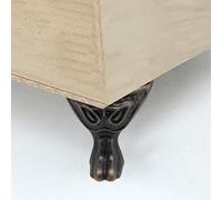 Vidonergy 12 protectores de esquina para patas de madera de aleación de zinc para reemplazo de patas de muebles, pie de caja de estilo vintage con tornillos, 1.15 x 1.06 pulgadas