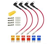 Vidonergy 4 portafusibles de 12 V-24 V para añadir un circuito con mazo de cables, ABS y cobre, incluye fusibles de hoja de 5 A, 10 A, 15 A y extractor de fusibles