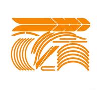 Vidonergy Adhesivo reflectante para patinete eléctrico Xiaomi - Decoración corporal y mejora de seguridad, cinta impermeable de PVC para mayor visibilidad nocturna, juego de 36 x 28 cm (naranja)